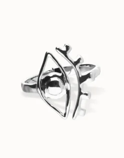 Bangle bracelet with a striking central eye