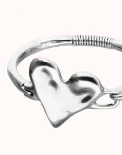 Bangle bracelet with heart detail