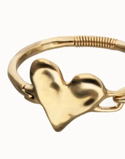 Bangle bracelet with heart detail