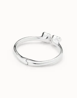 Bangle bracelet with two blue crystals
