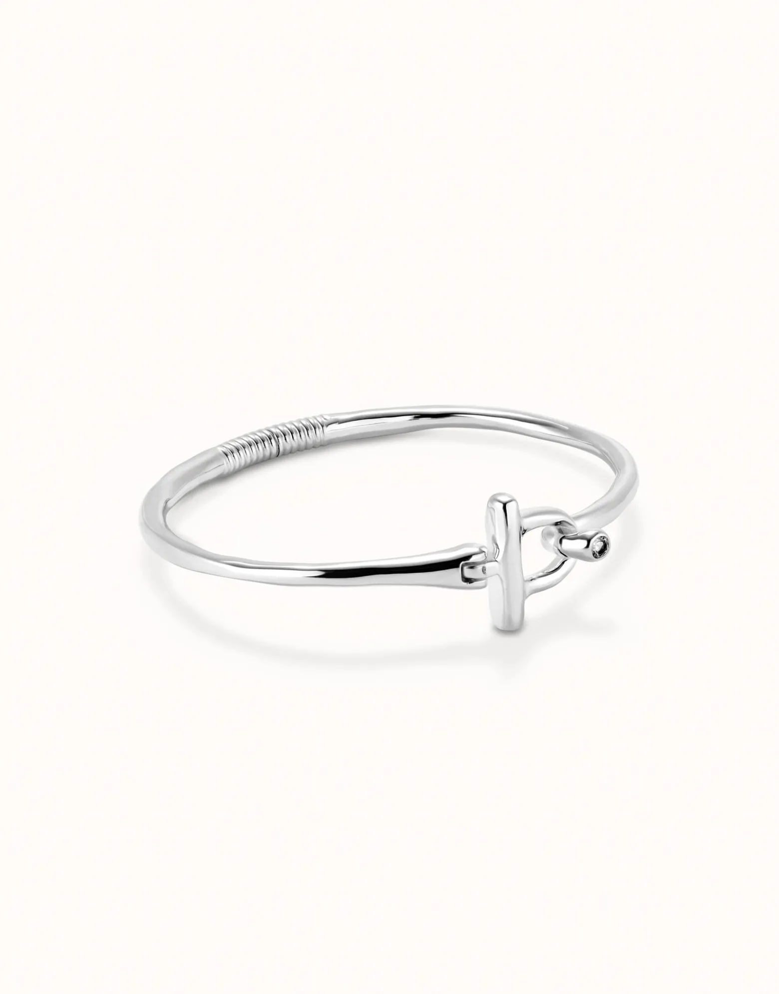 Bangle bracelet with white topaz