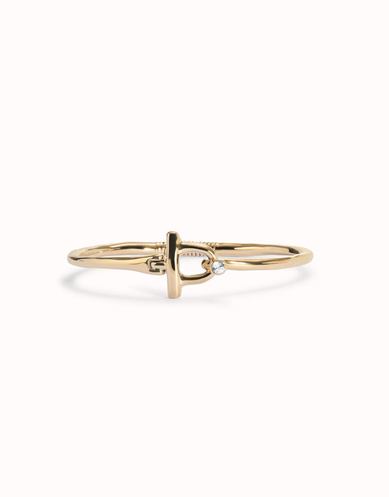 Bangle bracelet with white topaz