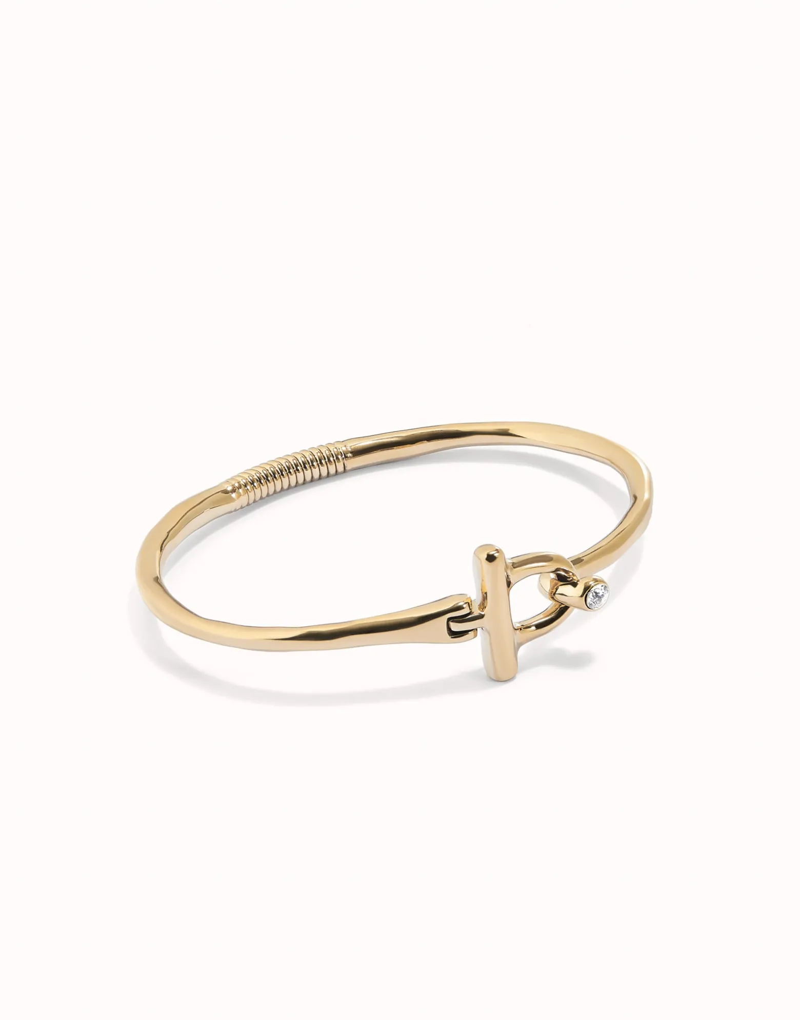 Bangle bracelet with white topaz