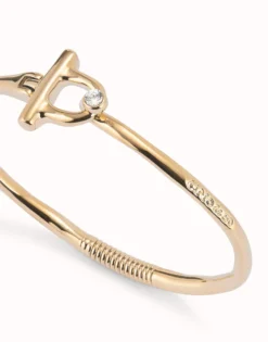 Bangle bracelet with white topaz