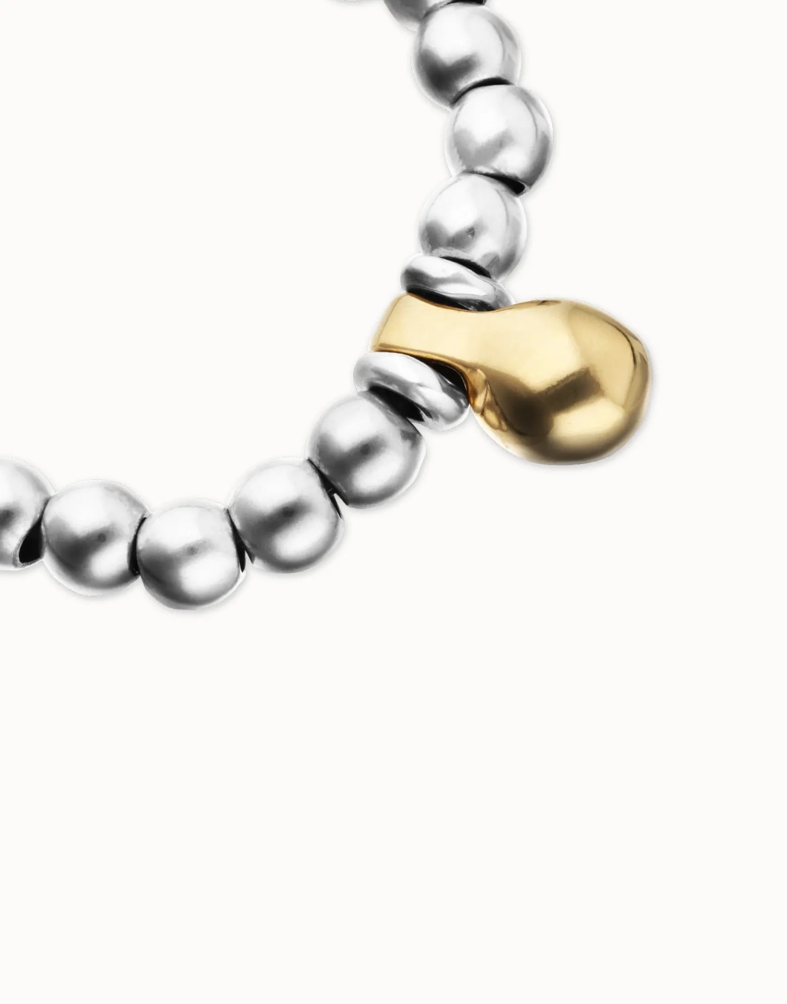 Beaded bracelet in a two-tone finish