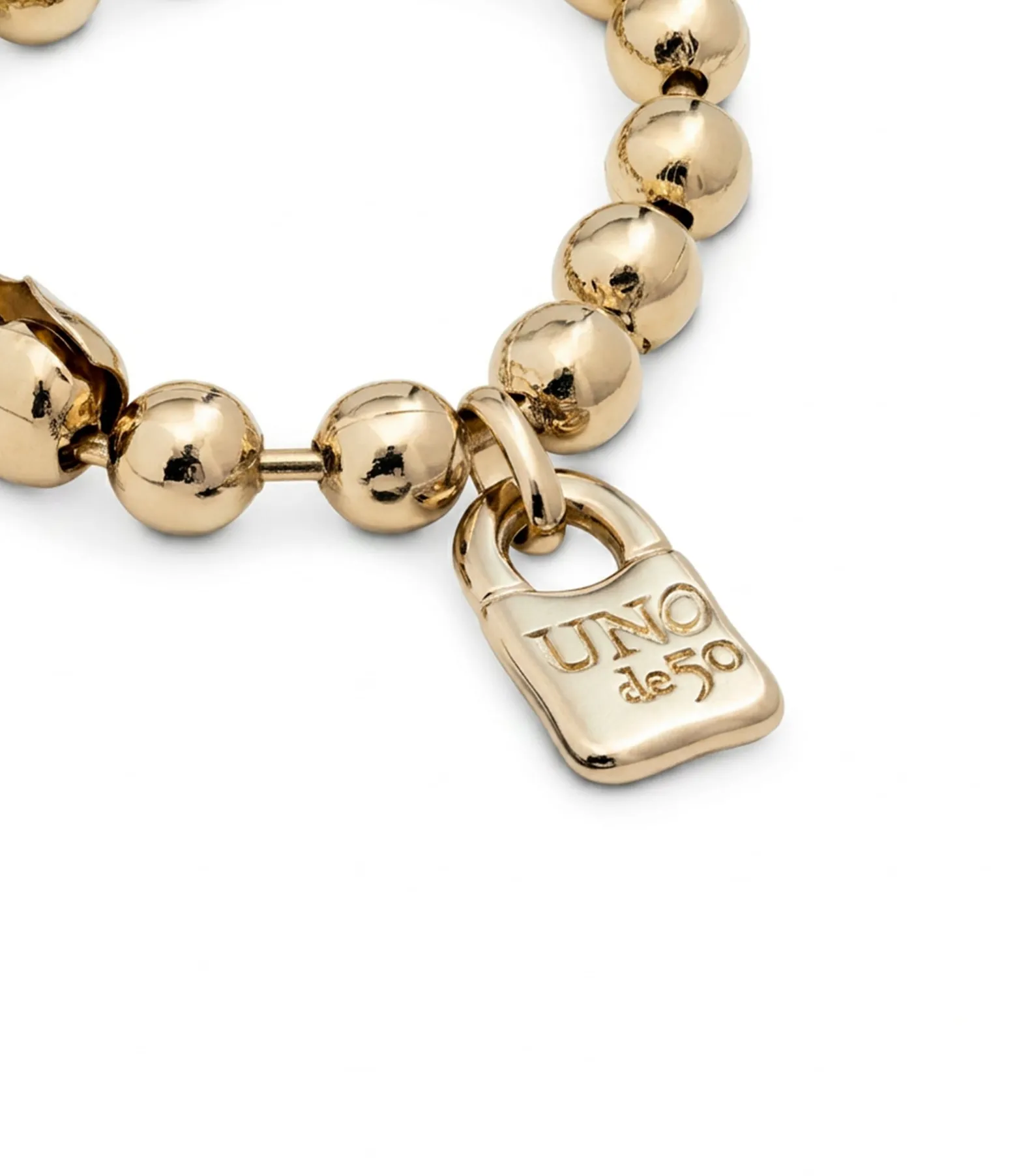 Beaded bracelet with a padlock charm