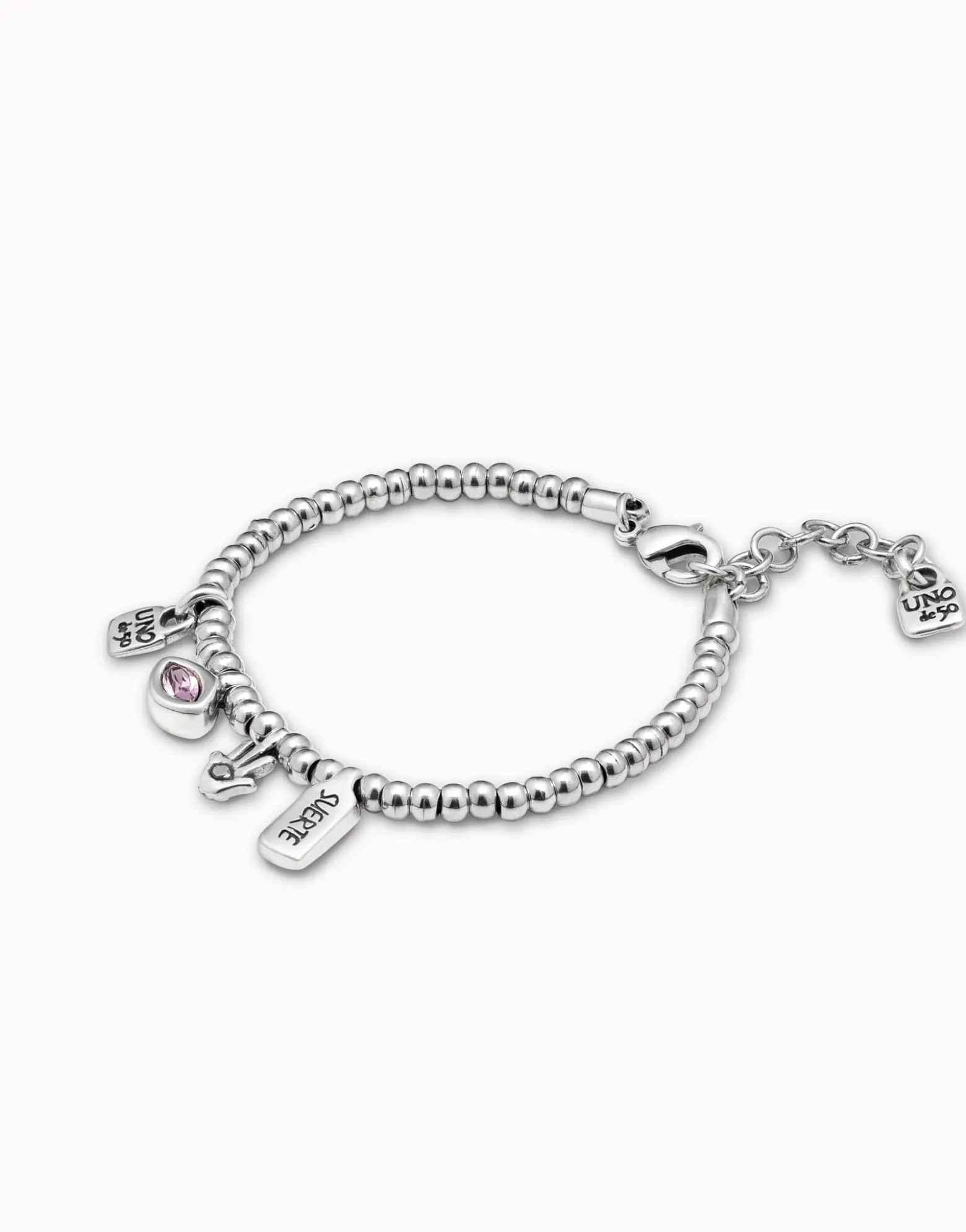 Beaded bracelet with charms