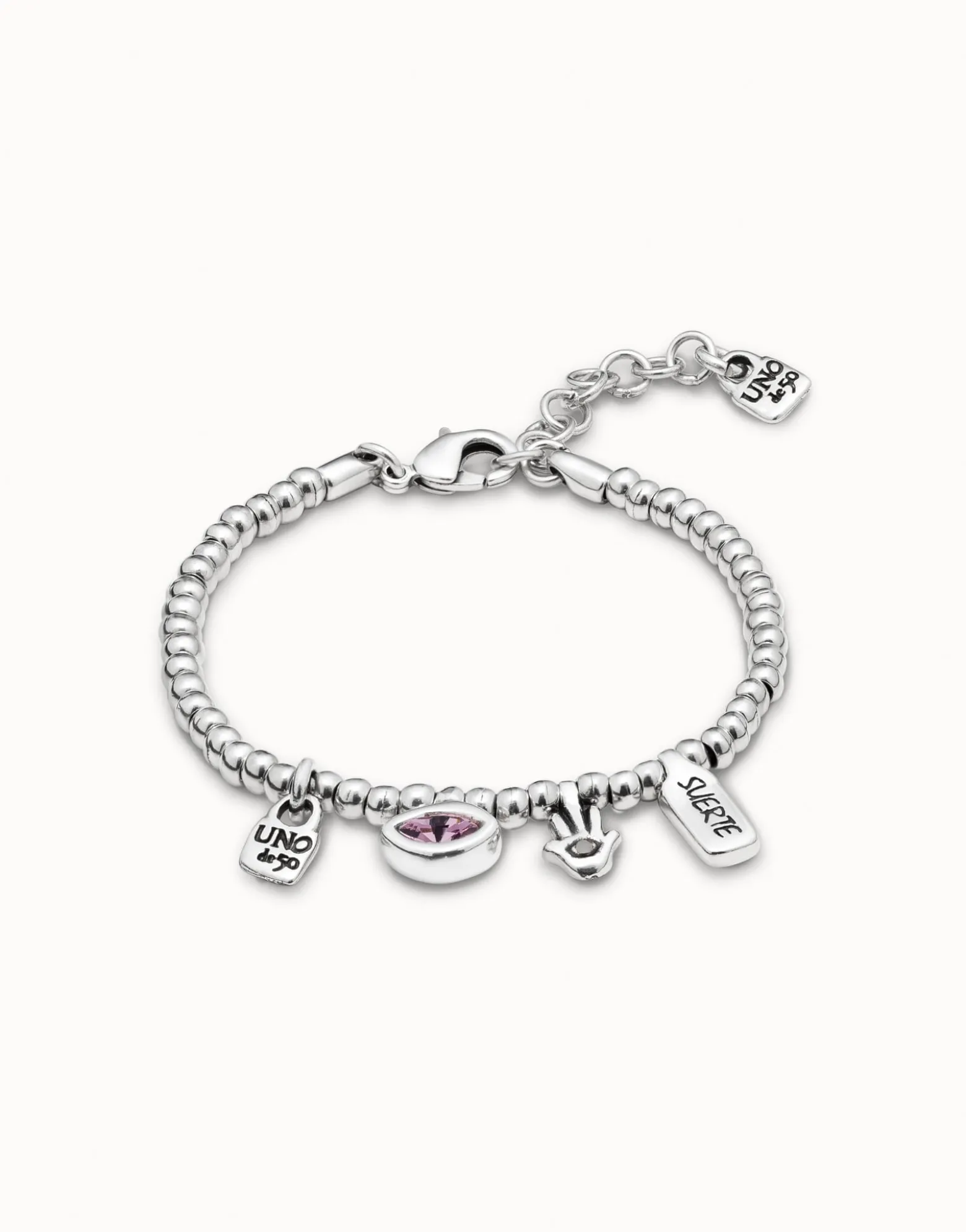 Beaded bracelet with charms