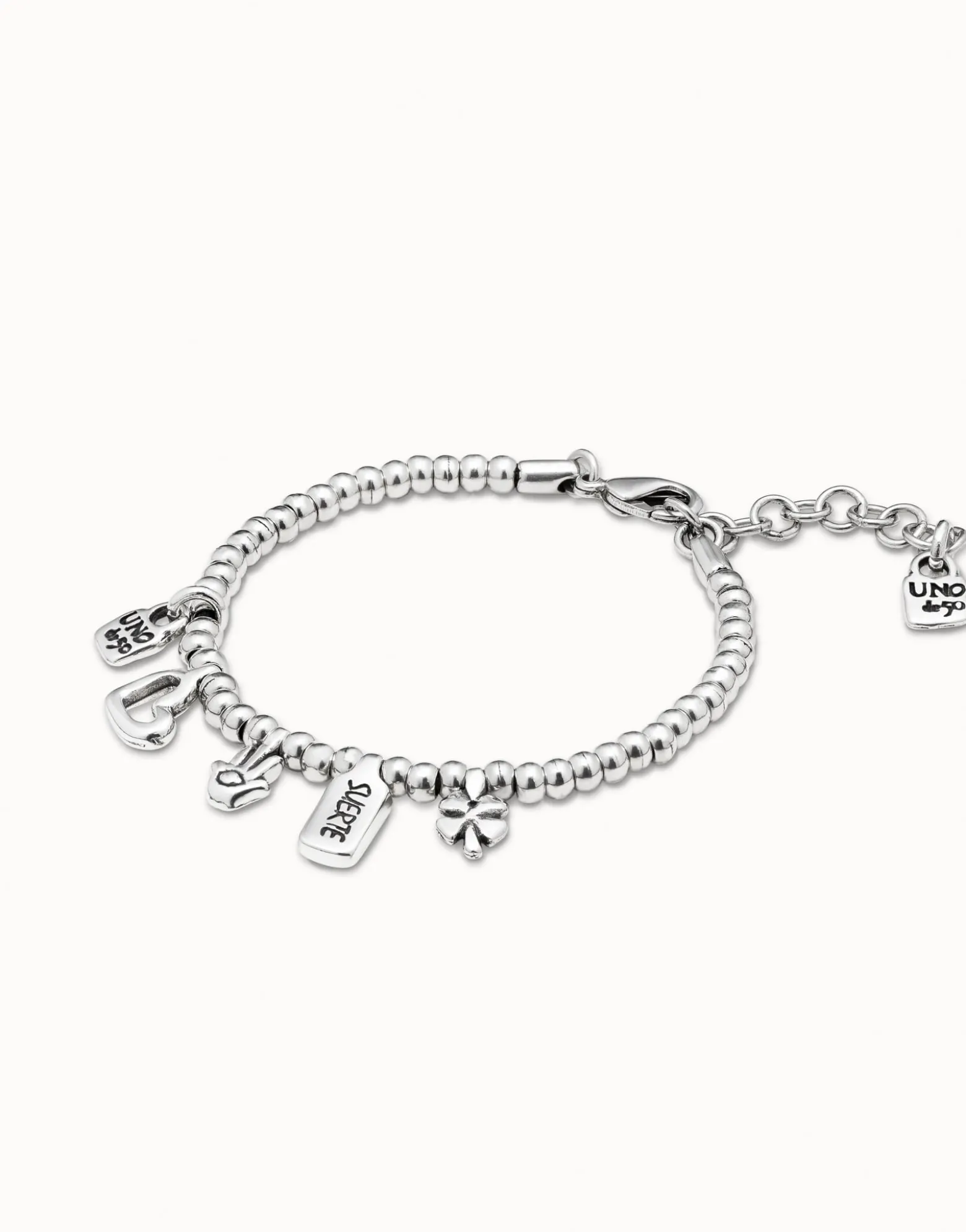 Beaded bracelet with charms
