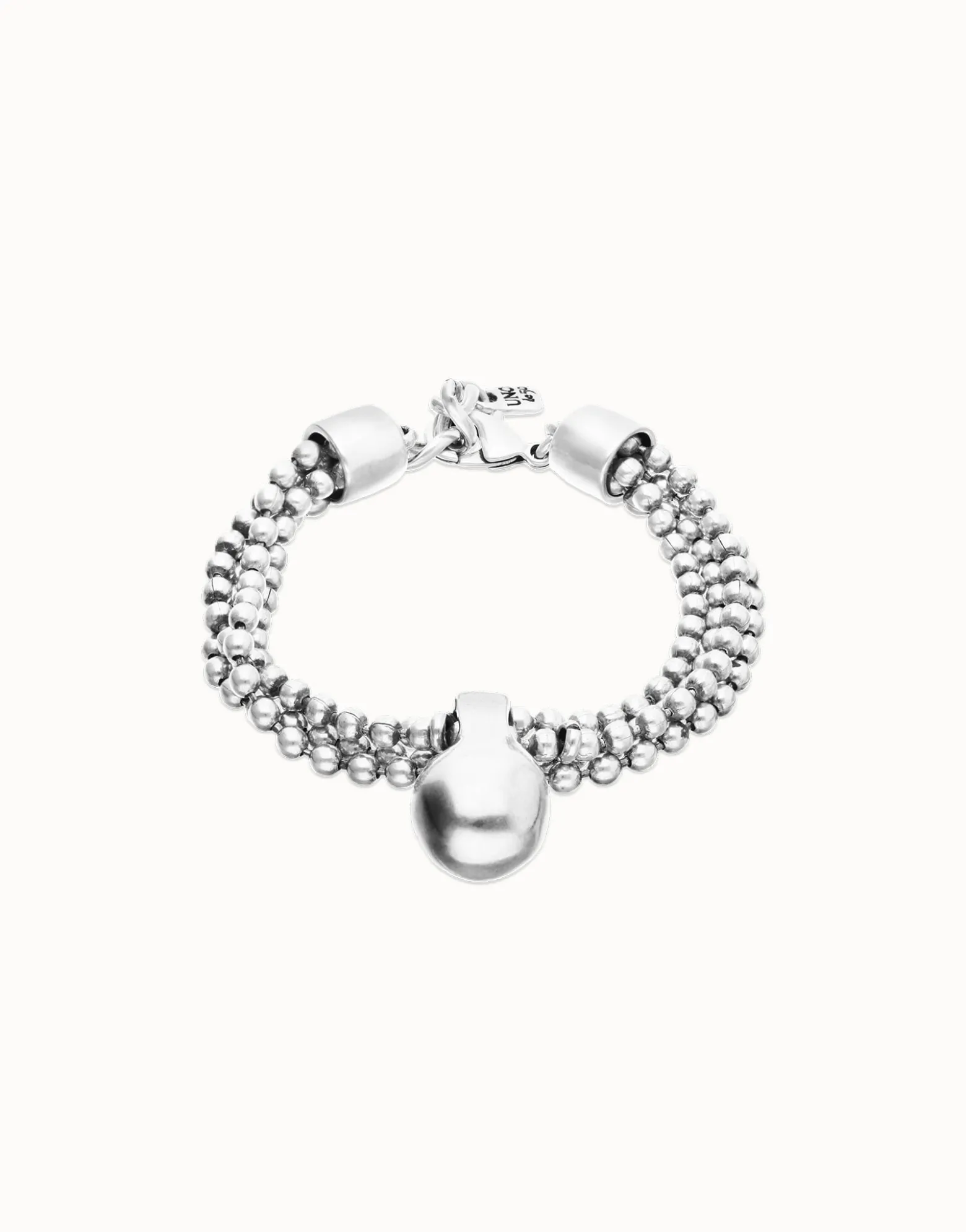 Bracelet with silver threads and large sphere