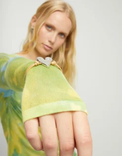 Camel leather bracelet with heart detail