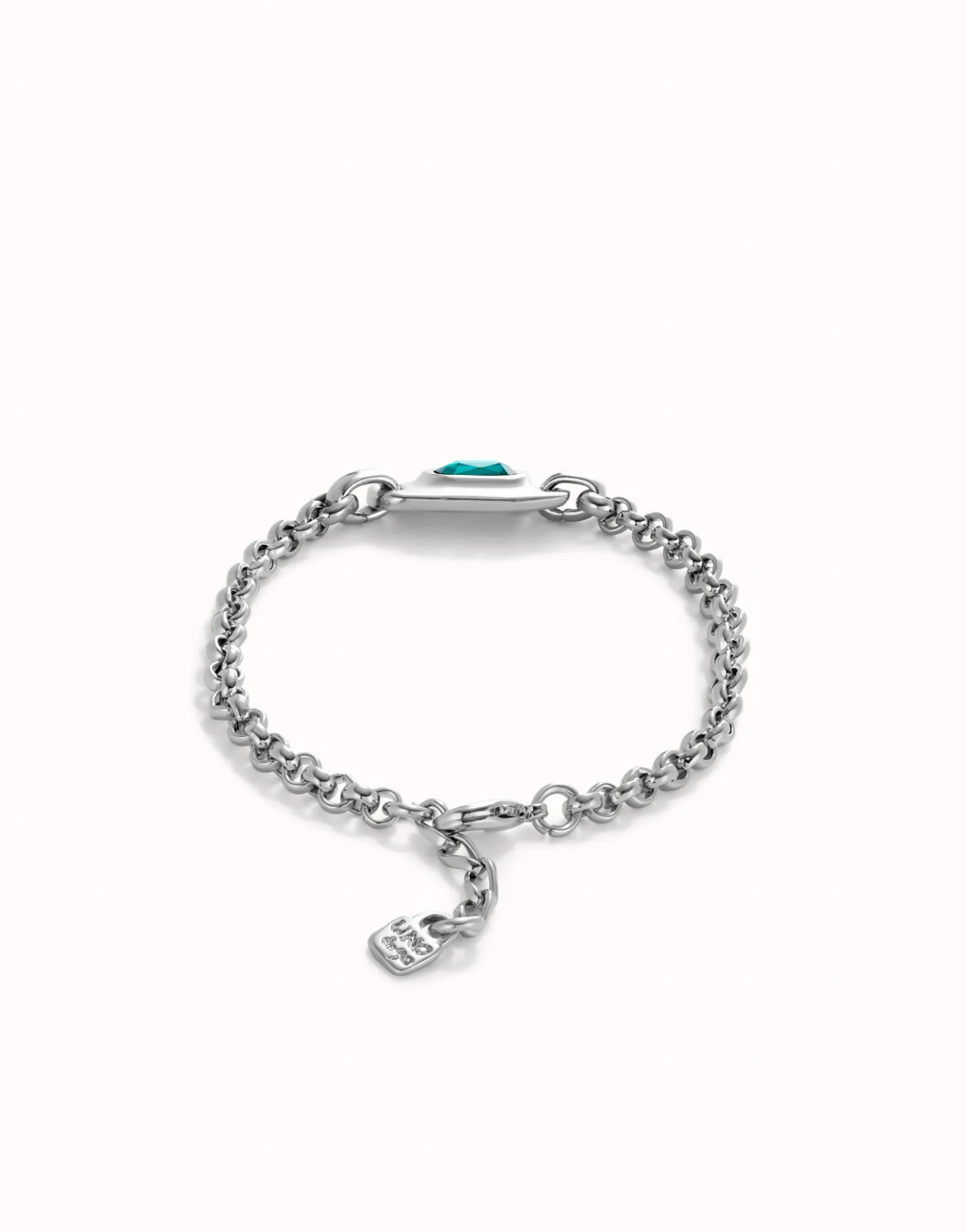Chain bracelet with green crystal