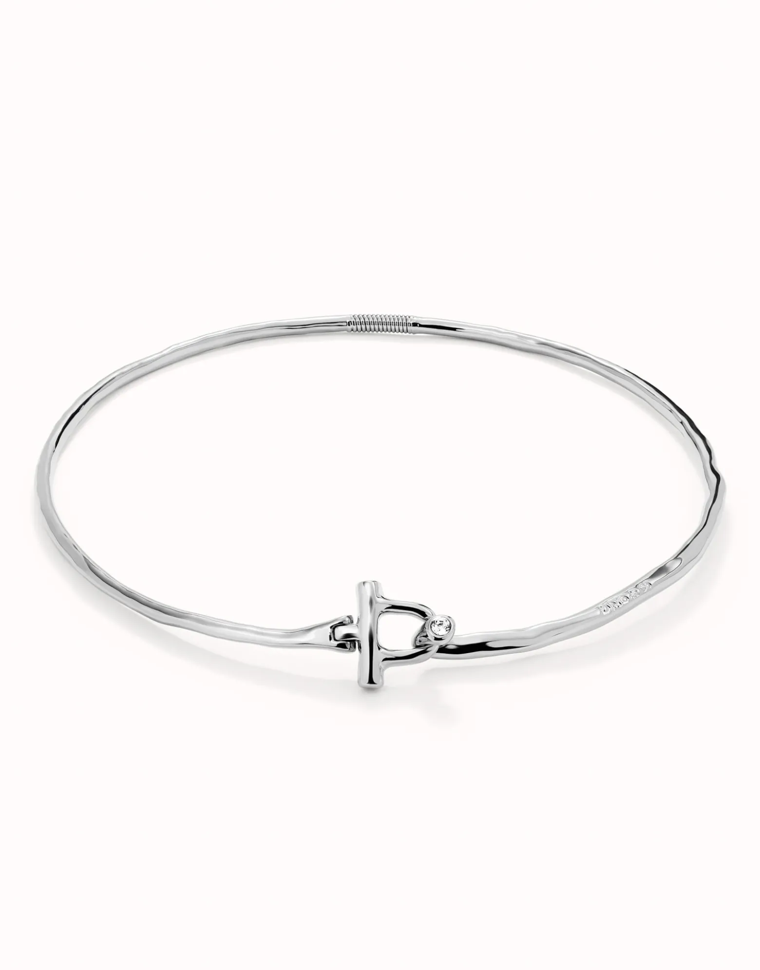Choker necklace with front clasp and white topaz