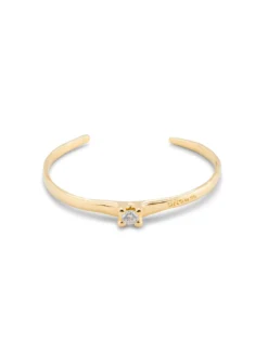 Cuff bracelet with blue cubic zirconia