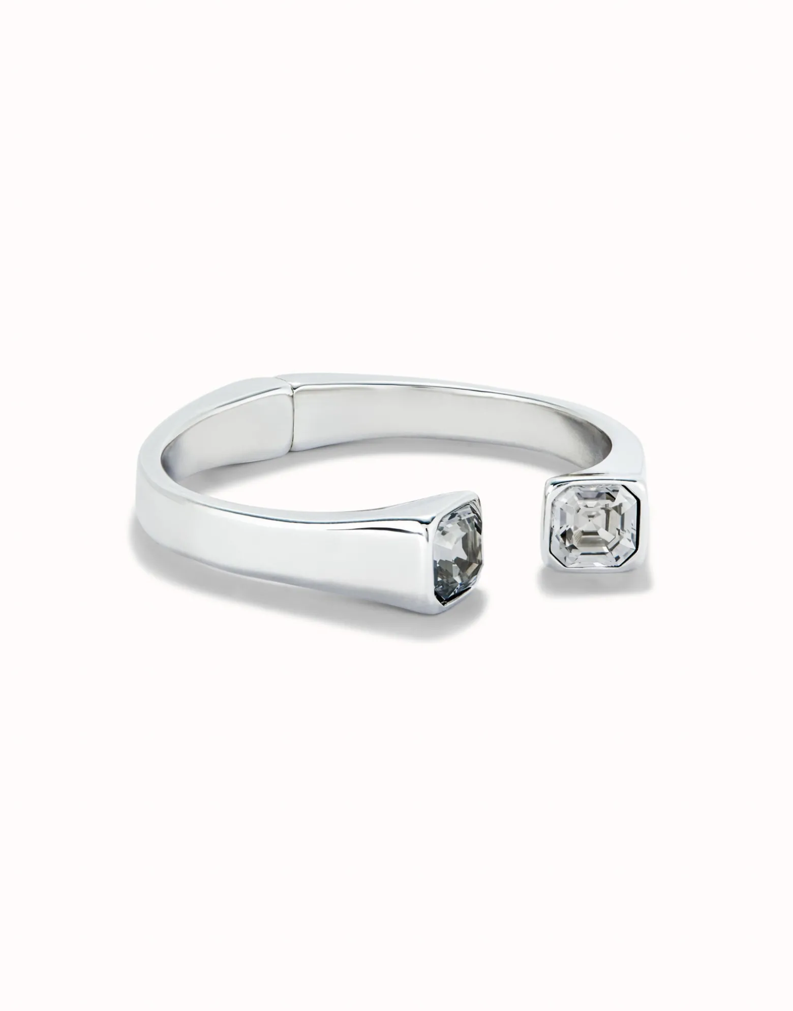 Cuff bracelet with white crystal