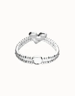Double elastic bracelet with heart detail
