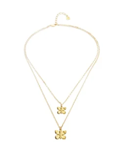 Double necklace with butterflies