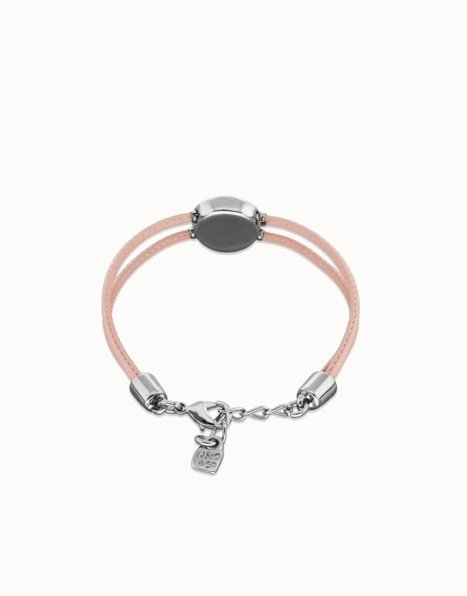 Double pink leather birthstone bracelet with eye