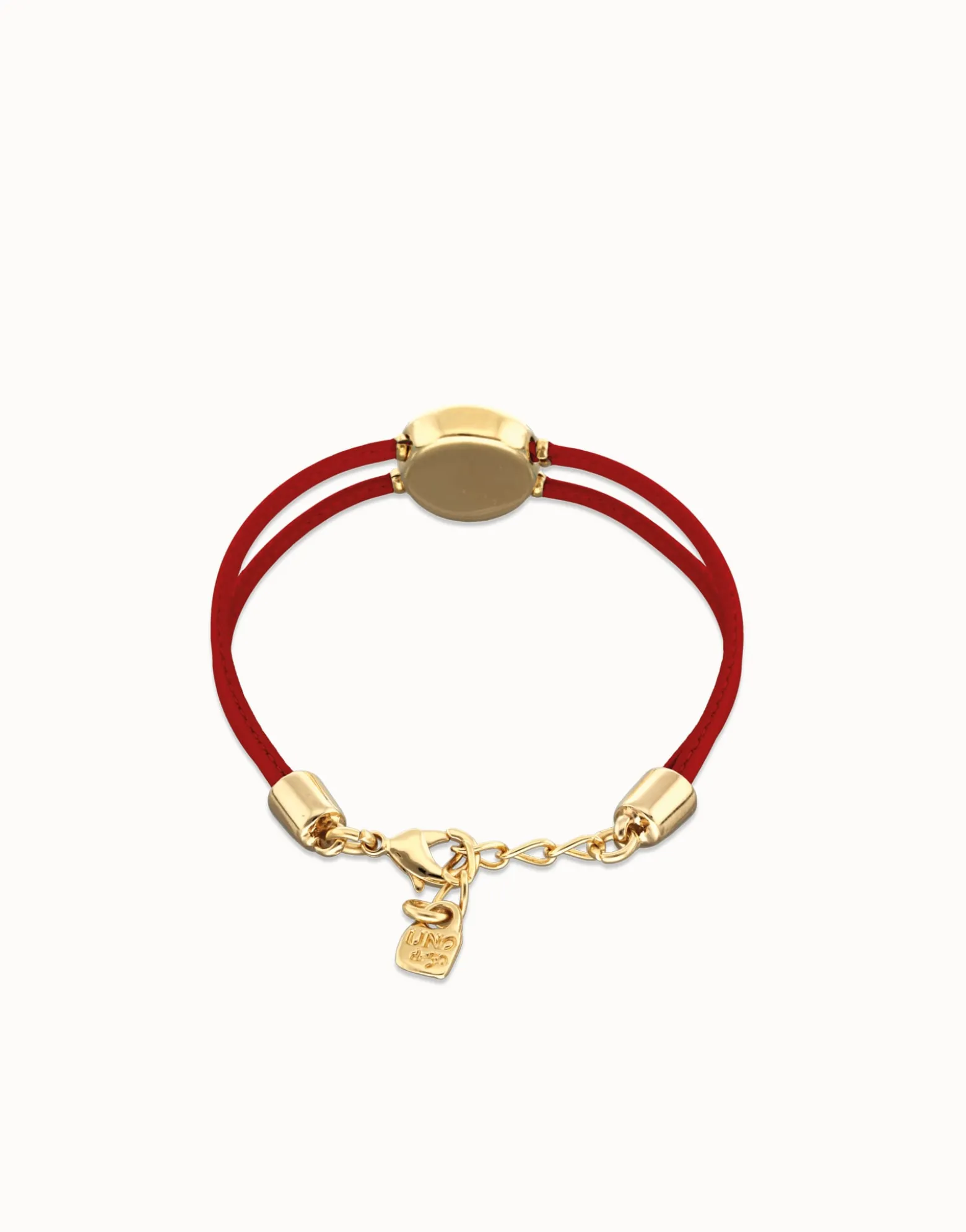 Double red leather birthstone bracelet with eye