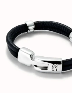 Double strand leather bracelet