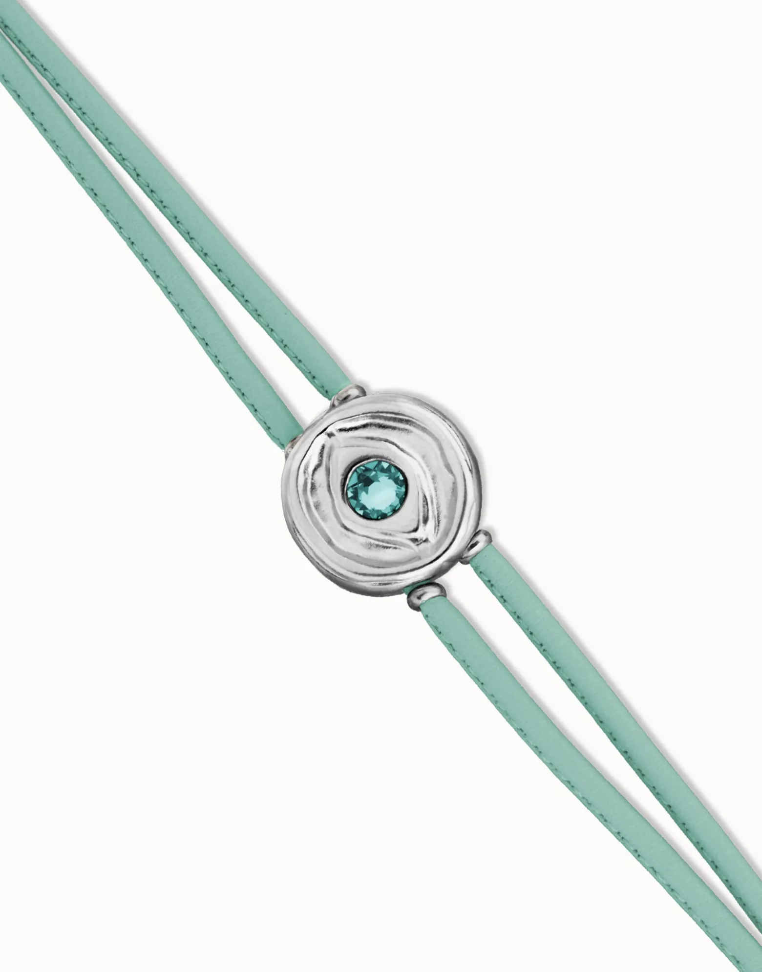 Double turquoise leather birthstone bracelet with eye