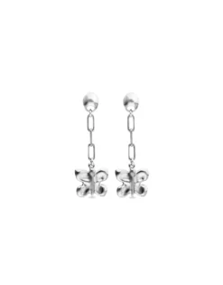 Drop earrings with a butterfly-shaped ornament