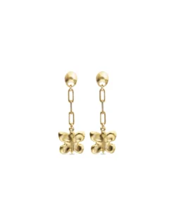 Drop earrings with a butterfly-shaped ornament