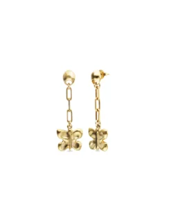 Drop earrings with a butterfly-shaped ornament