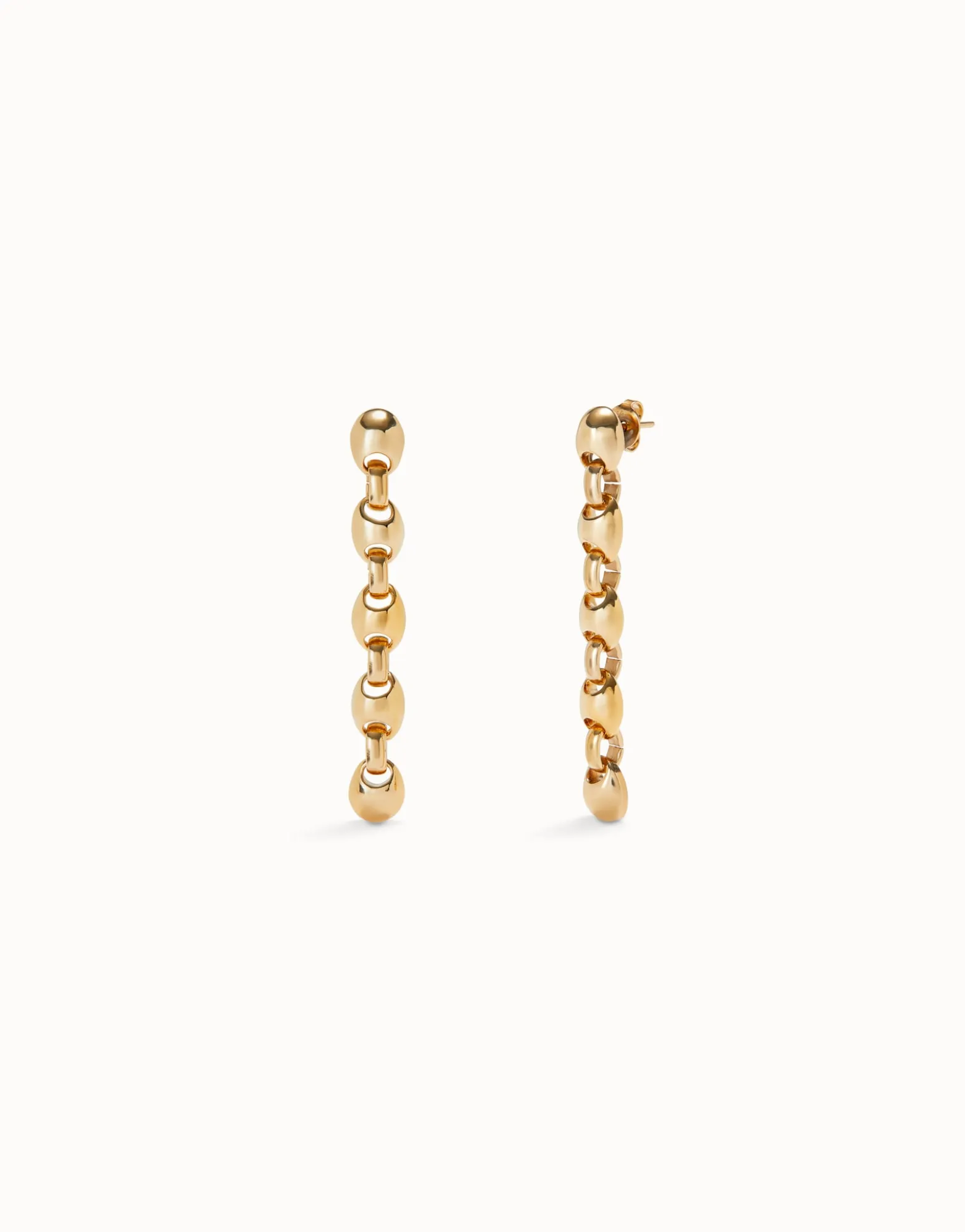Drop earrings with bead shaped links