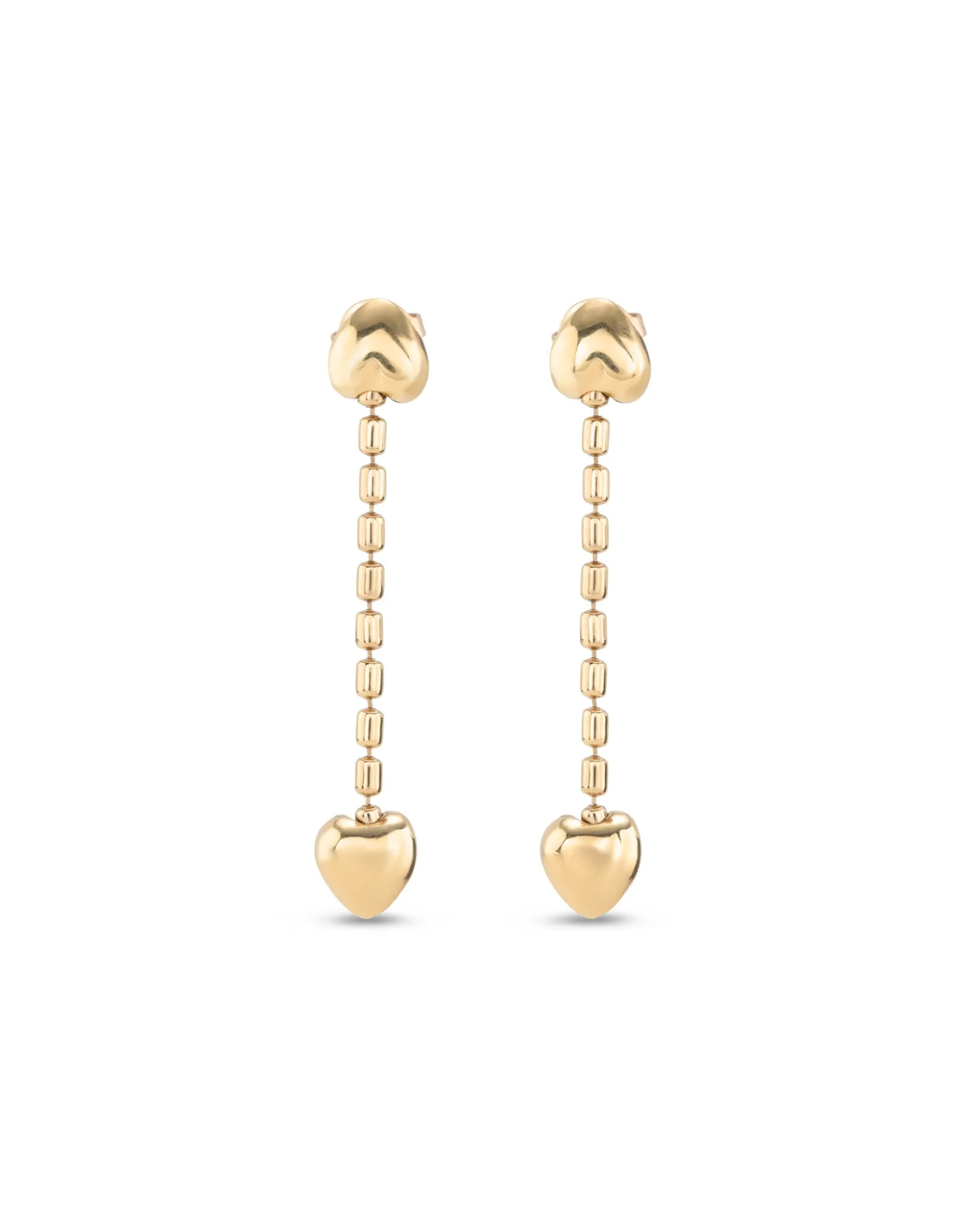 Drop earrings with small hearts