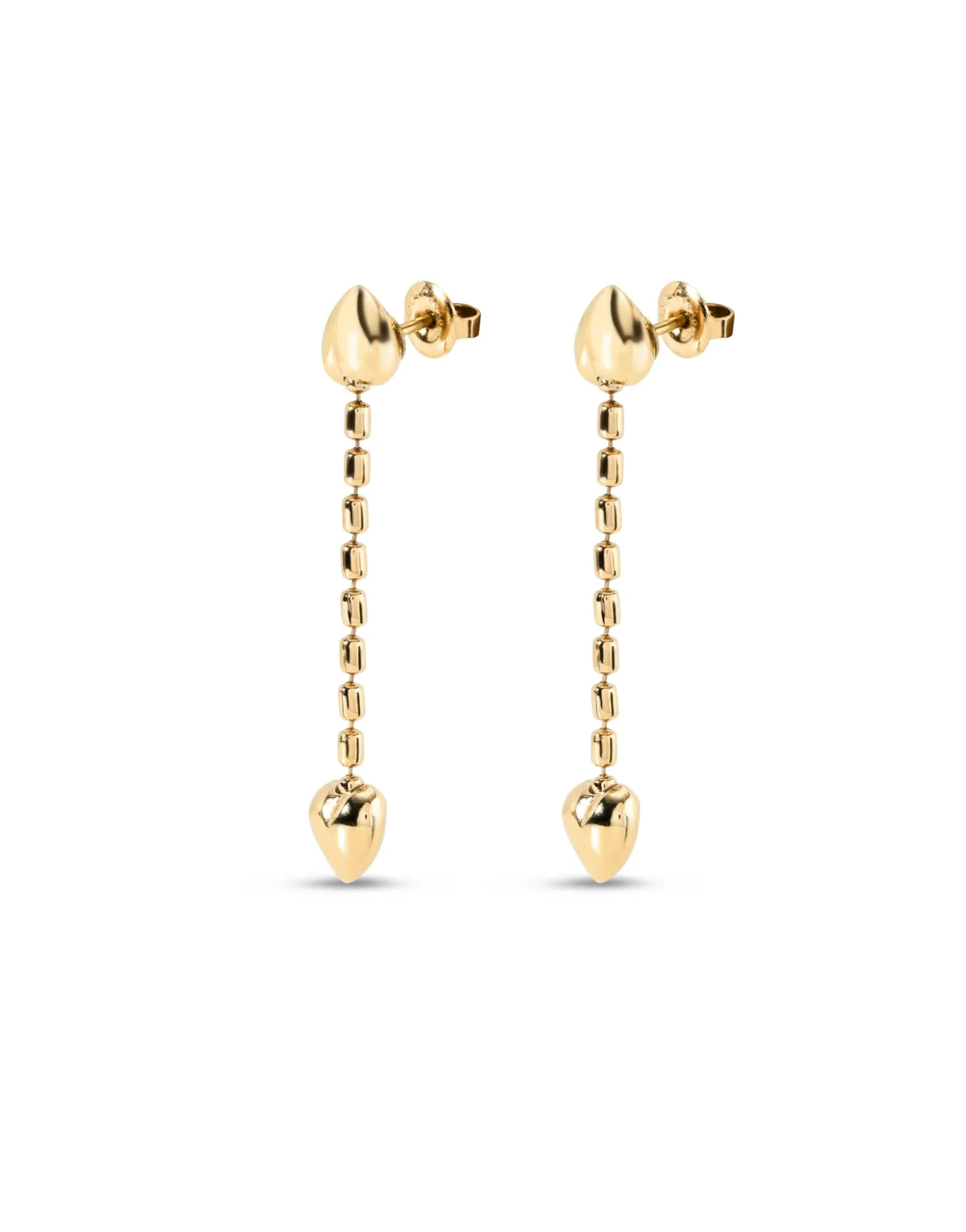 Drop earrings with small hearts