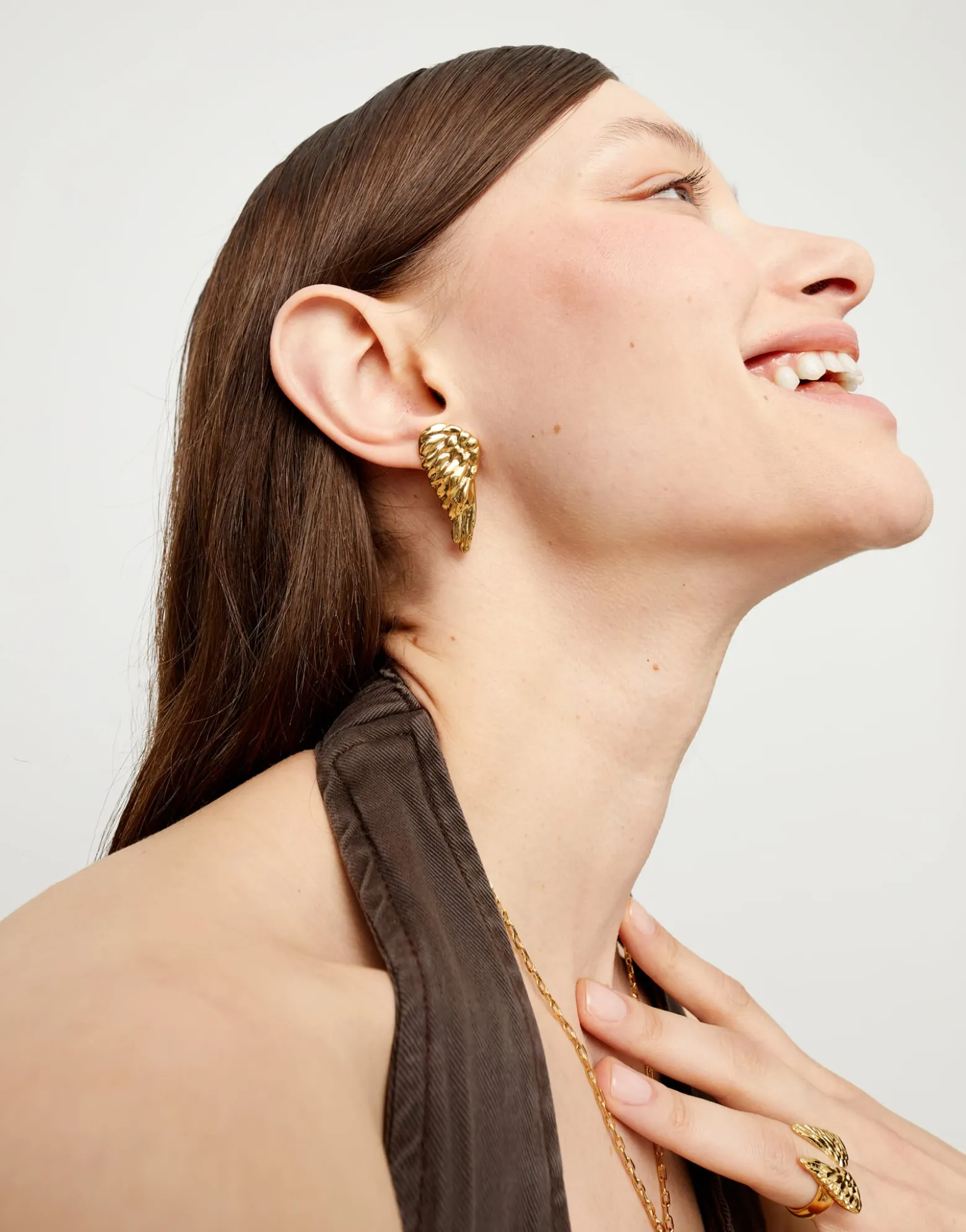 Earrings with wing design