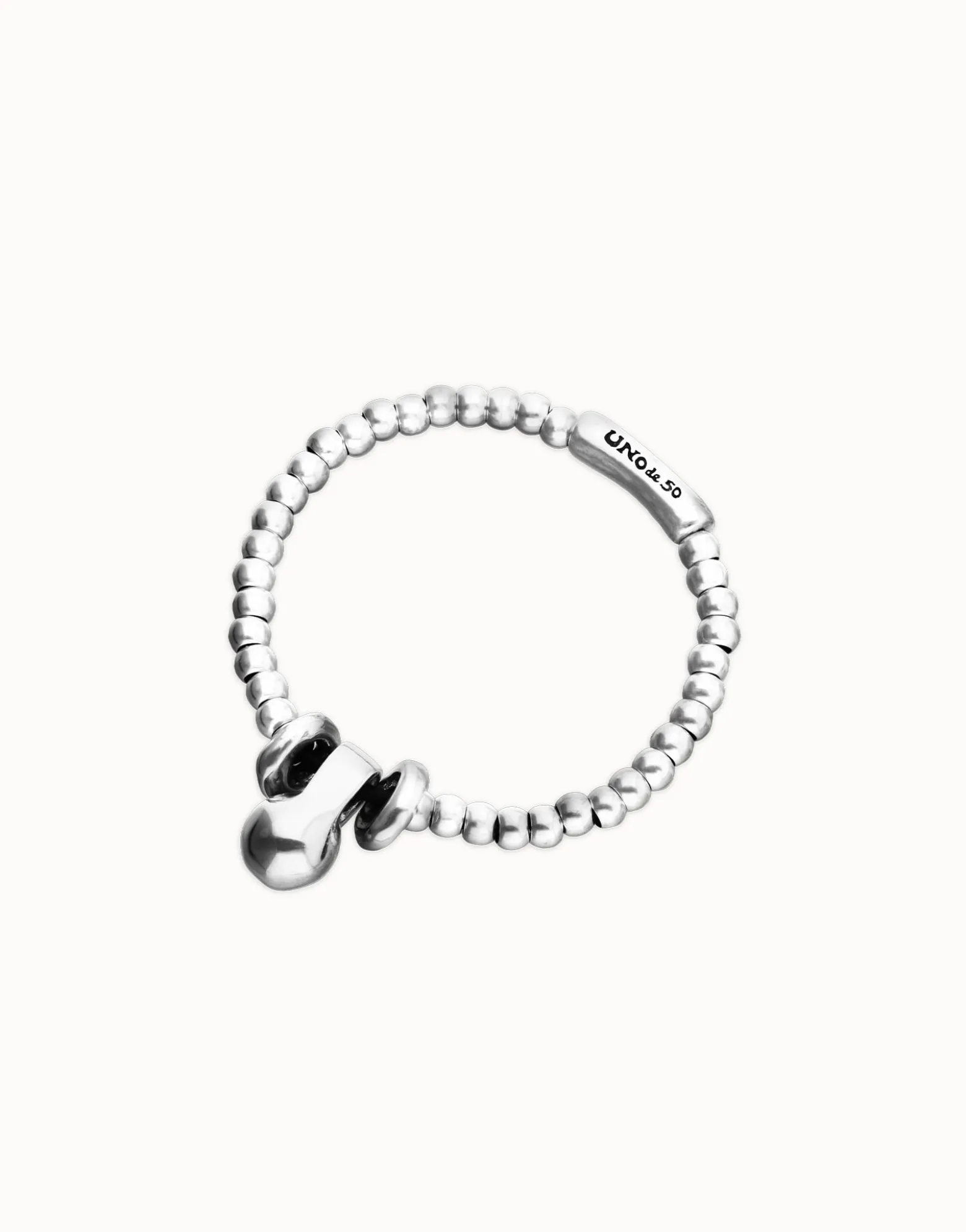 Elastic beaded bracelet with small and large beads