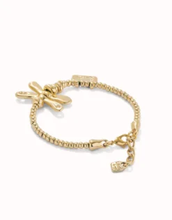 Elastic bracelet with 18K gold-plated dragonfly