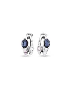Hoop earrings with multicolor crystal