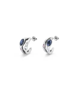 Hoop earrings with multicolor crystal