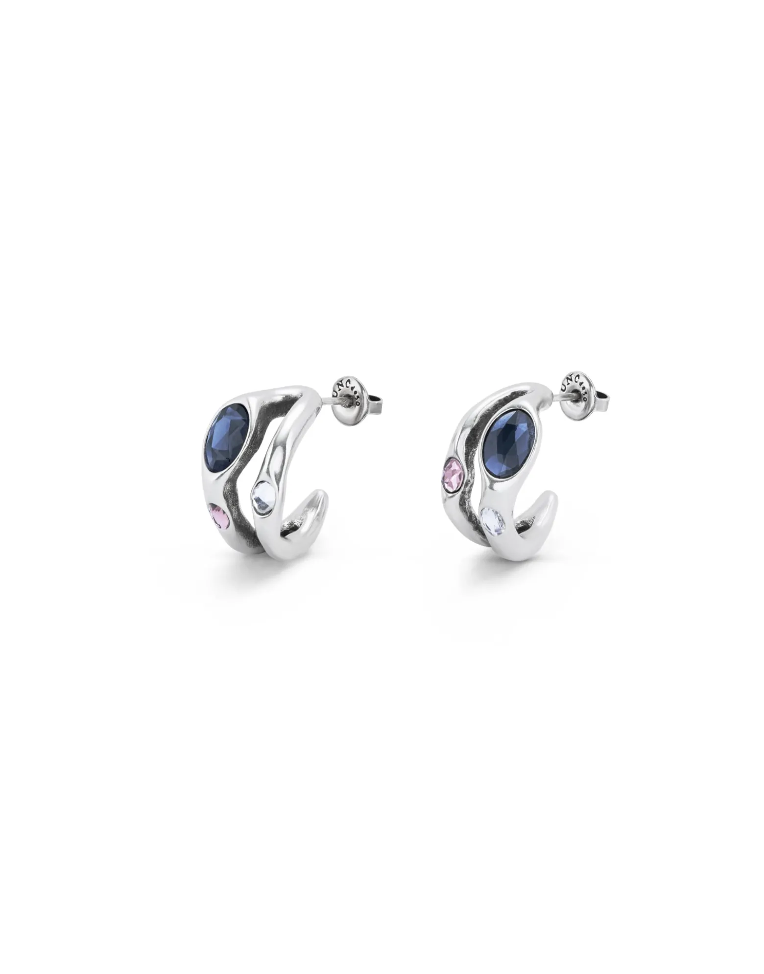 Hoop earrings with multicolor crystal