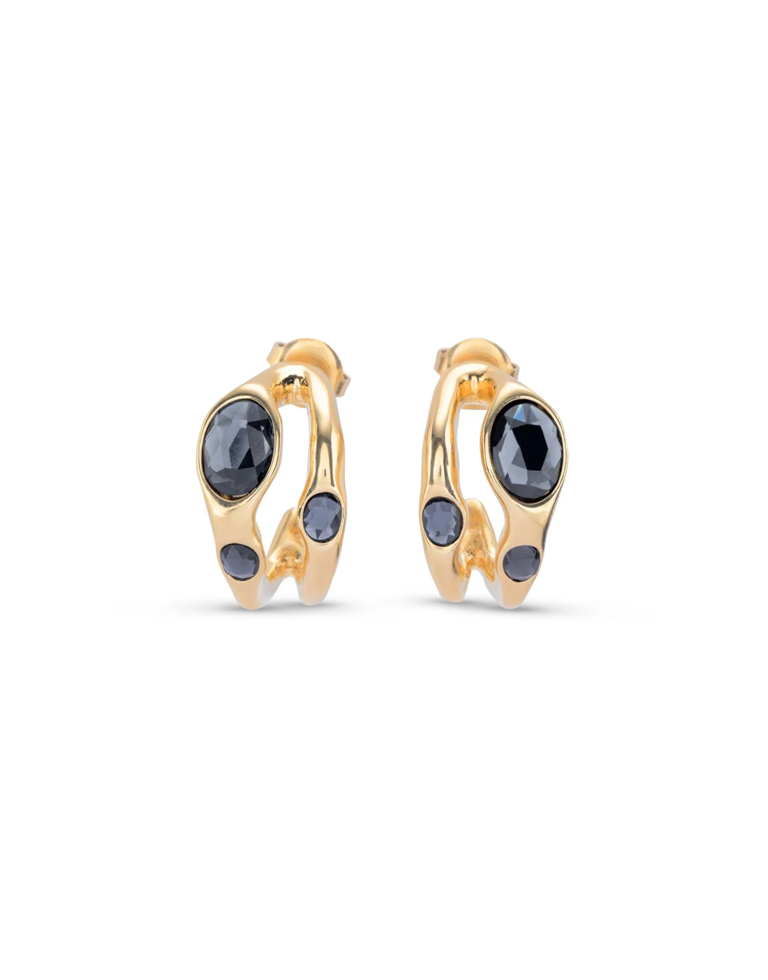 Hoop earrings with multicolor crystal