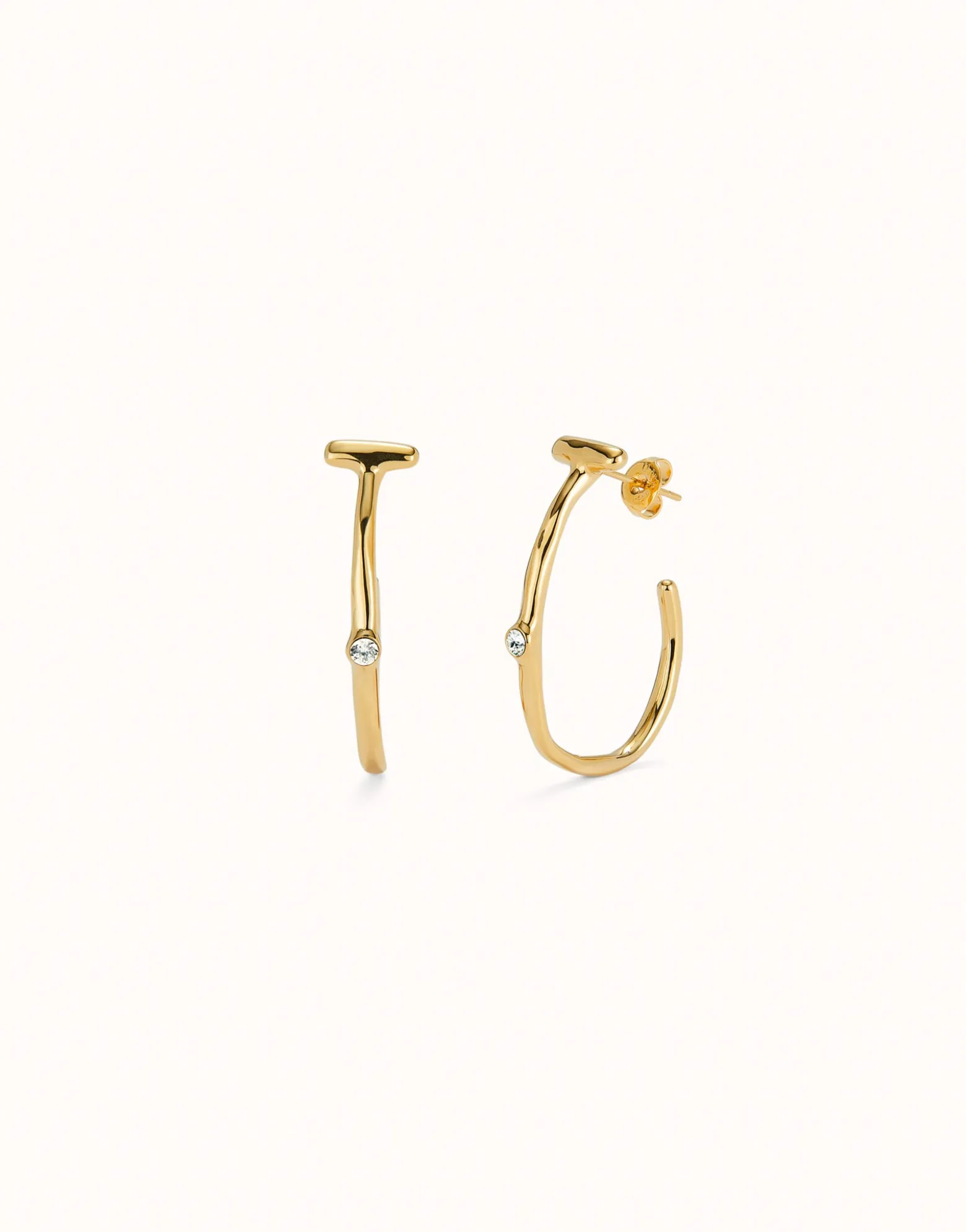 Hoop earrings with white topaz