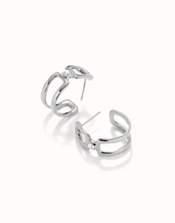 Hoop earrings with white topaz