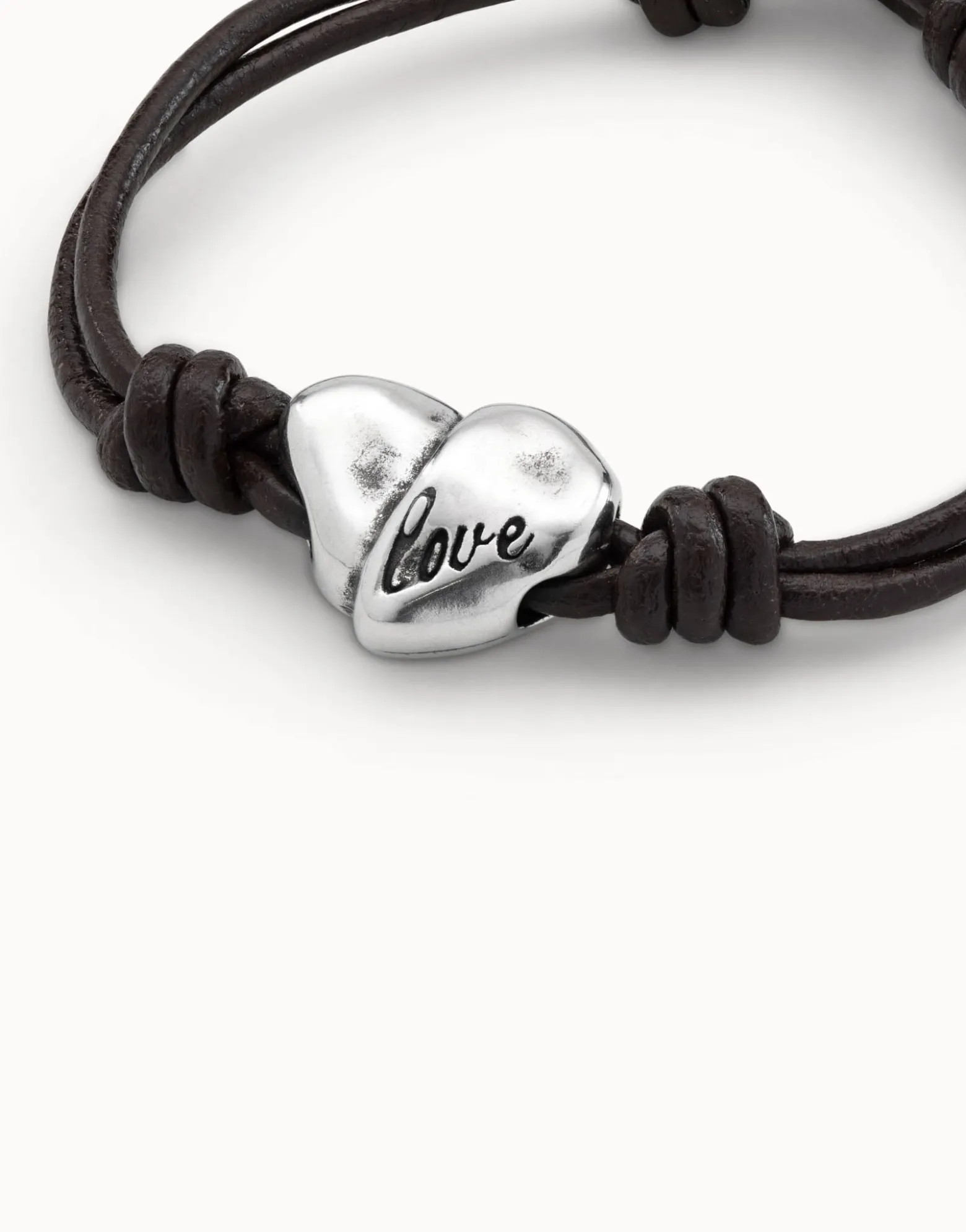 Leather bracelet with a heart