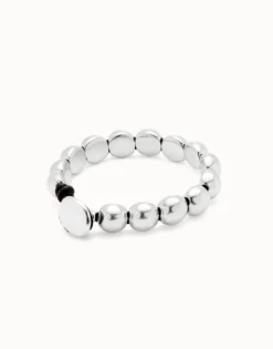 Leather bracelet with small round beads