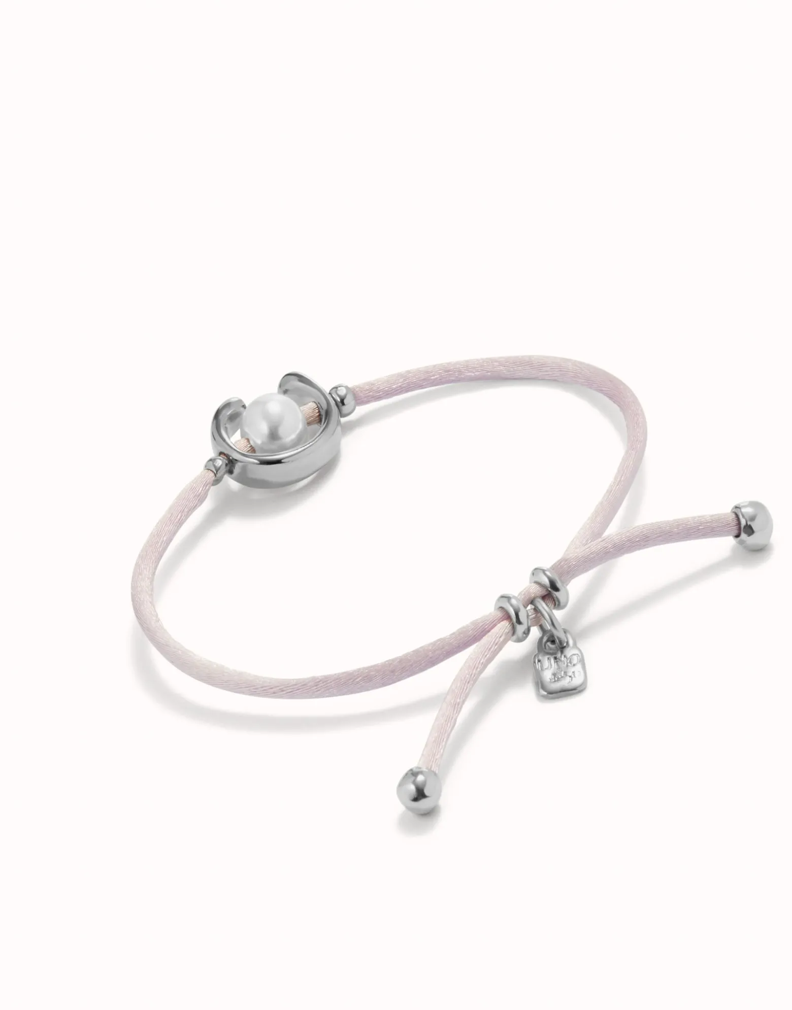 Lilac cord bracelet with a pearl
