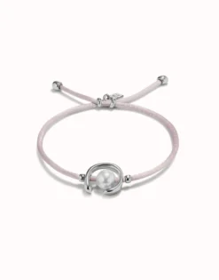 Lilac cord bracelet with a pearl