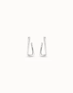 Link shaped hoop earrings