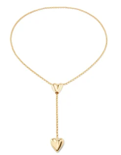 Long adjustable chain necklace with two hearts