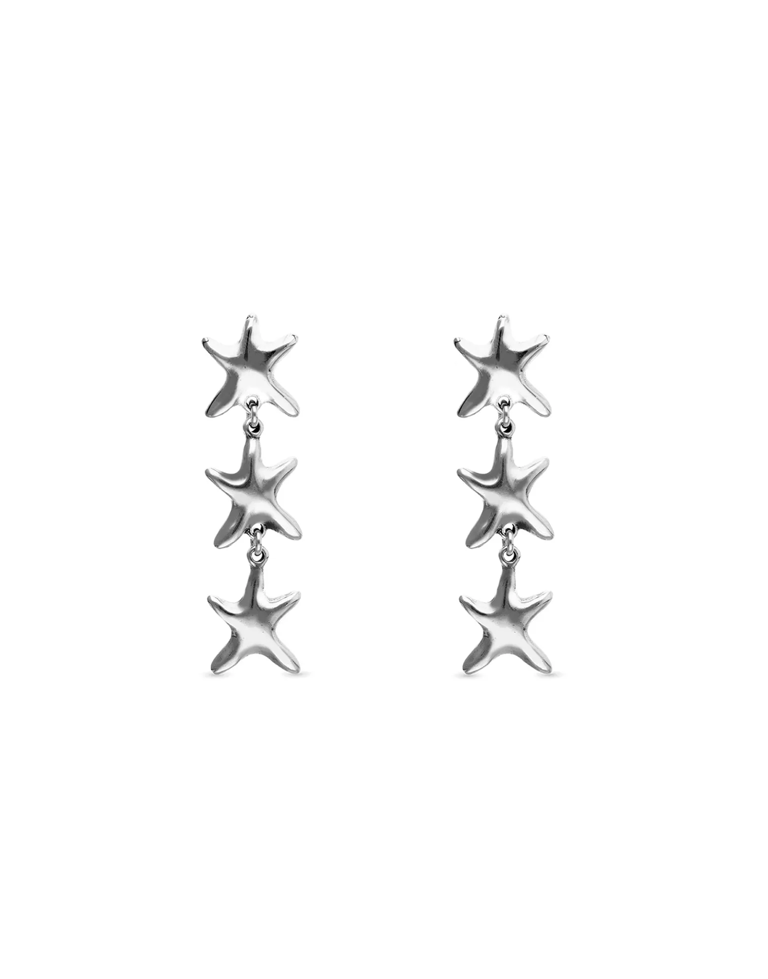 Long earrings with 3 starfishes