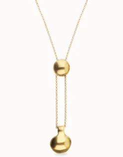 Long necklace with an adjustable chain and two weights