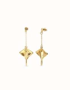 Manta ray-shaped drop earrings