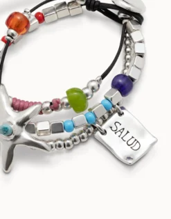 Multi strand beaded bracelet with a star